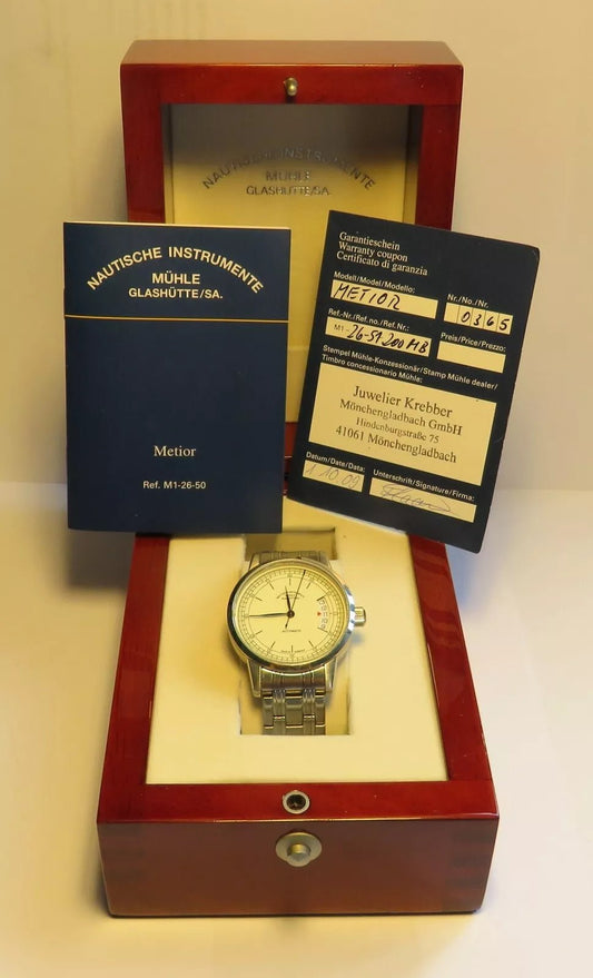 Metior Mühle Glashütte Nautische Instrumente Automatik Luxus HAU Fullset Papiere - Sammler - Uhren