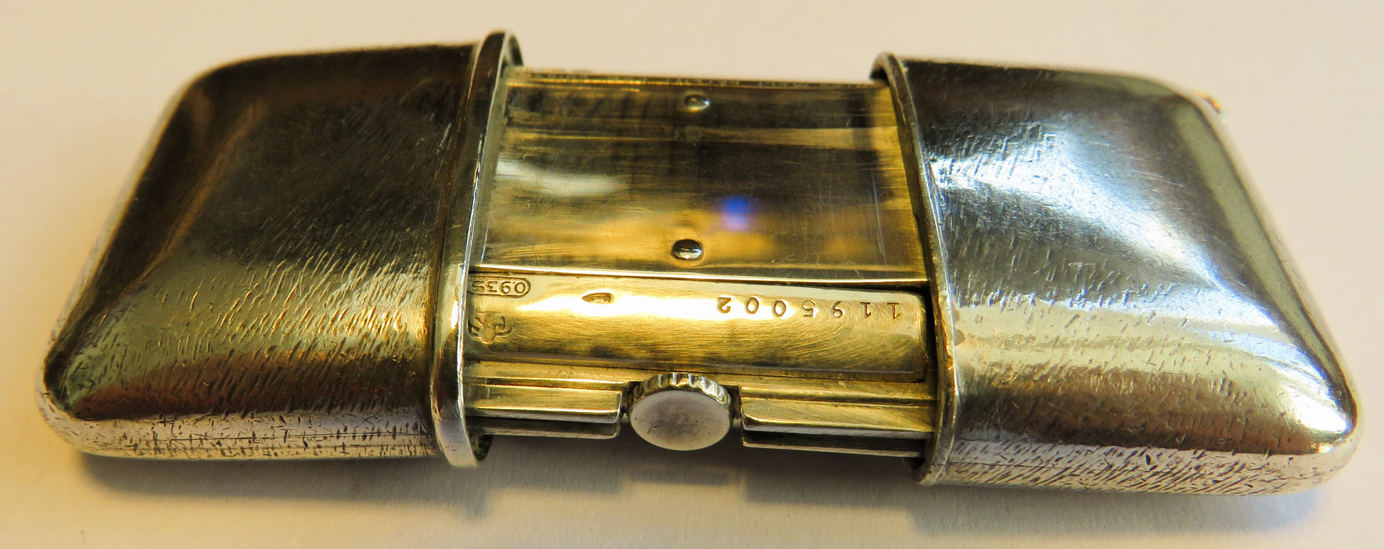 Movado Ermeto 925 Sterling Silber Luxus Schiebe Uhr Reiseuhr ca. 1930 - Sammler - Uhren