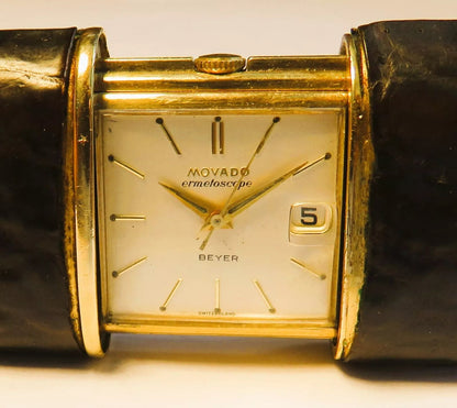 Movado Ermeto Ermetocsope Beyer Luxus Reisewecker Datum Geldbörsenuhr - Sammler - Uhren