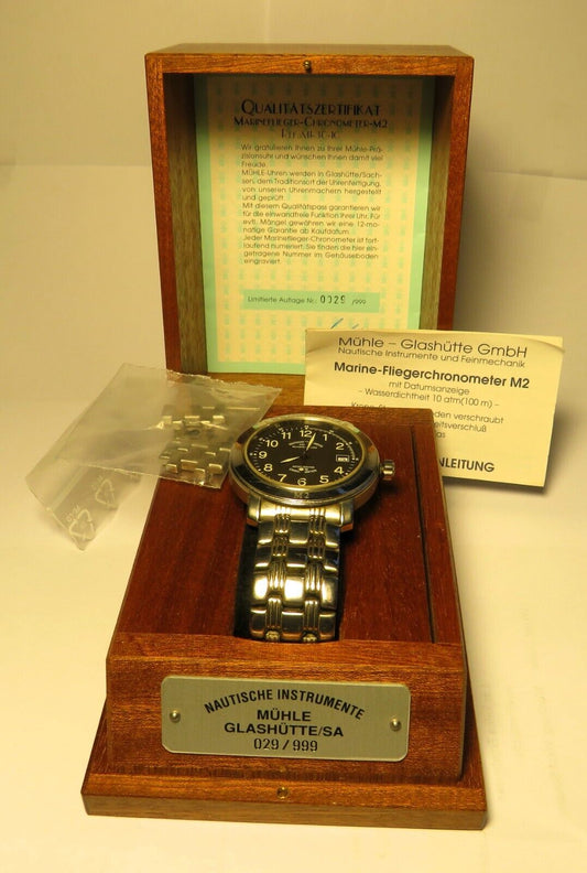 Mühle Glashütte Nautische Instrumente Marine Chronometer M1 - 30 - 10 Fullset OVP - Sammler - Uhren