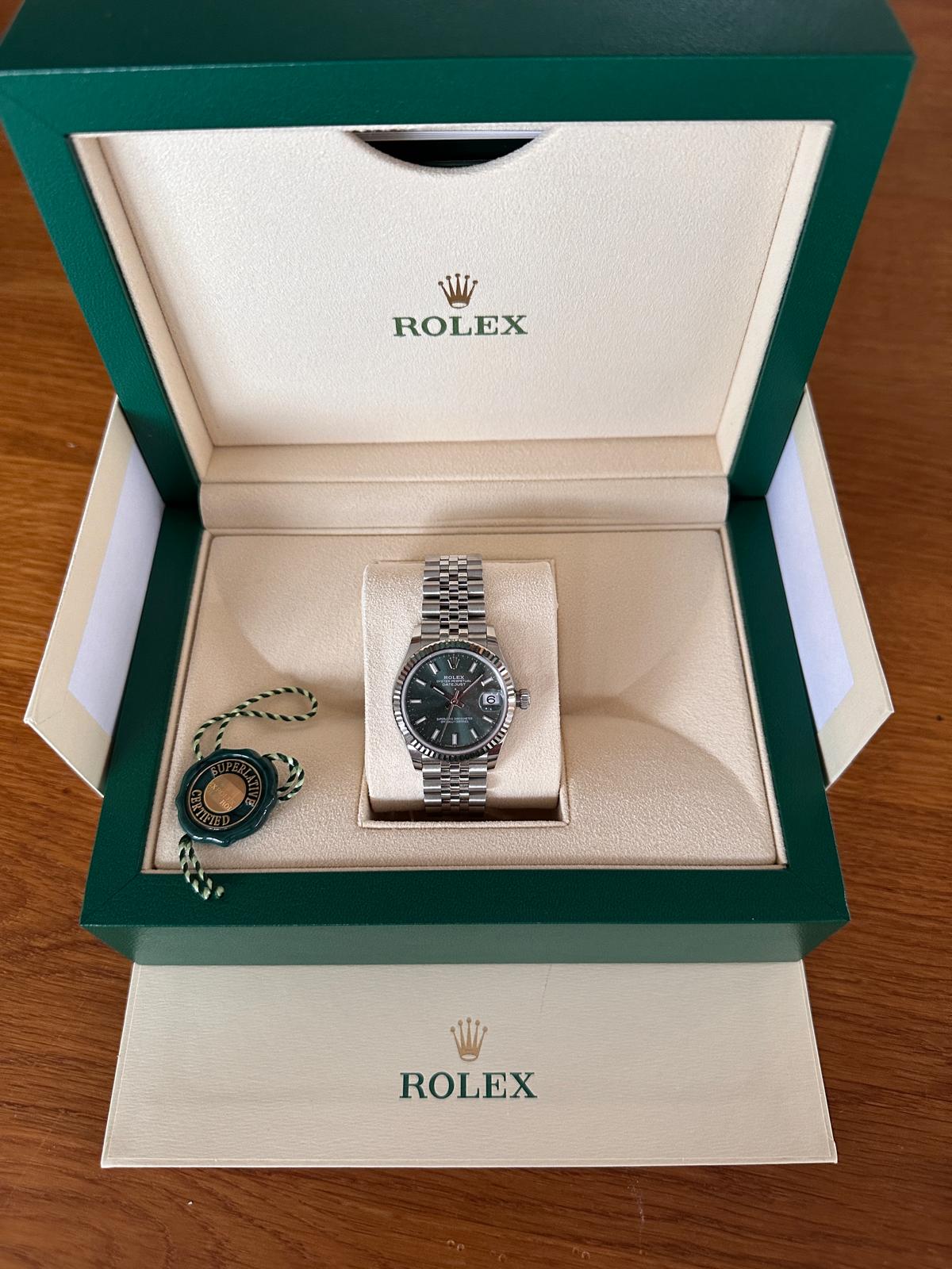 Neu! Rolex Lady Datejust 31mm Stahl/Weissgold Fullset OVP Papiere NP Euro 8950, - Sammler - Uhren