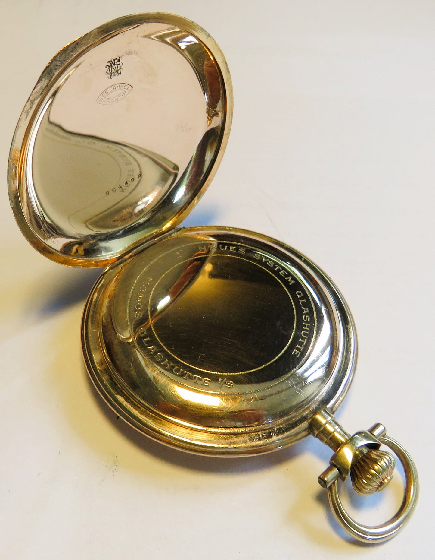 Nomos Guido Müller Glashütte edelste Herren Taschenuhr vergoldet ca. 1920 - Sammler - Uhren