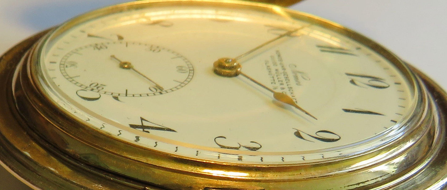 Nomos Guido Müller Glashütte edelste Herren Taschenuhr vergoldet ca. 1920 - Sammler - Uhren