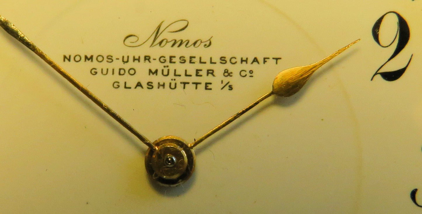 Nomos Guido Müller Glashütte edelste Herren Taschenuhr vergoldet ca. 1920 - Sammler - Uhren