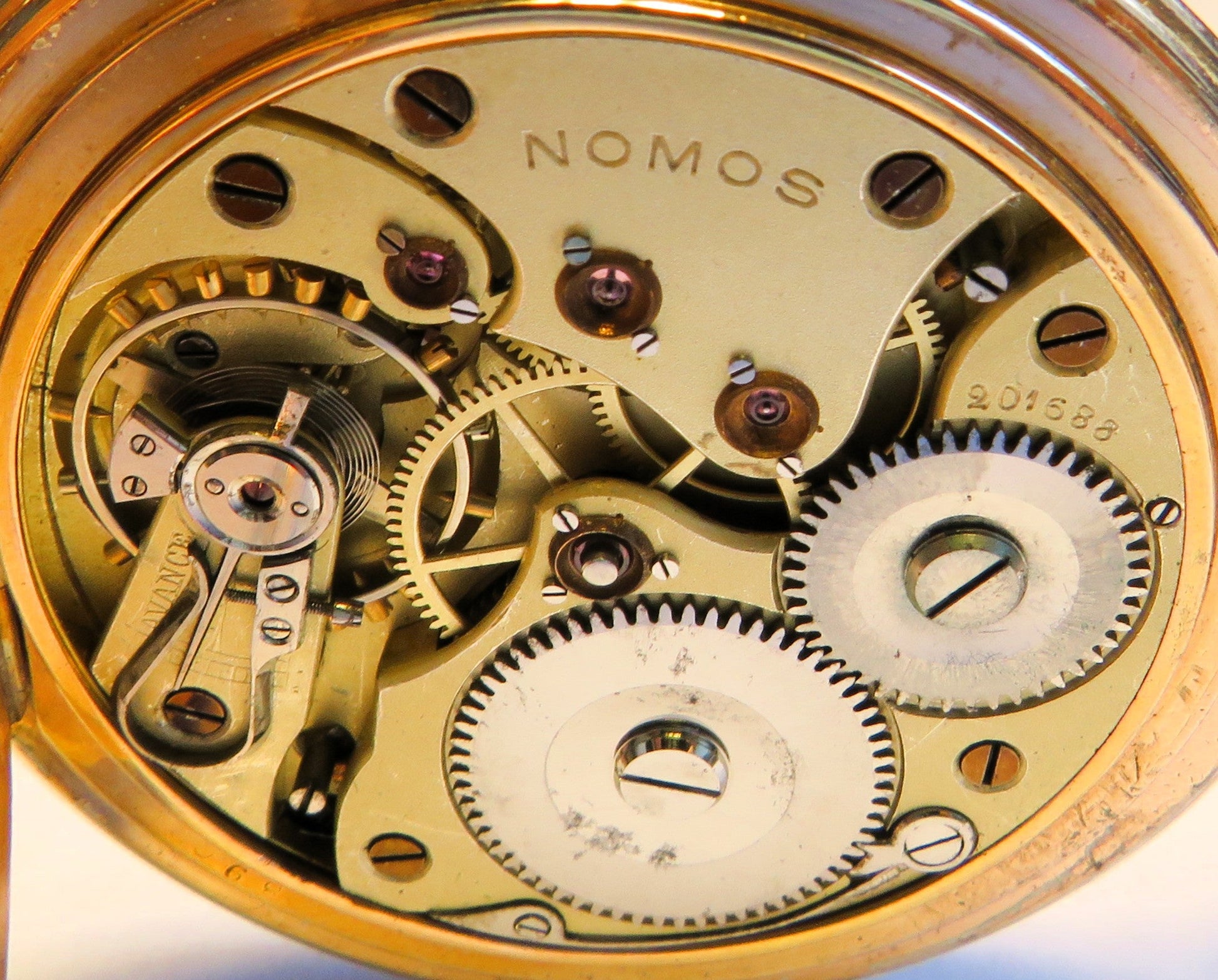 Nomos Guido Müller Glashütte edelste Herren Taschenuhr vergoldet ca. 1920 - Sammler - Uhren