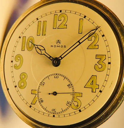 Nomos Guido Müller Glashütte Tula Silber edelste Herren Taschenuhr ca. 1920 - Sammler - Uhren