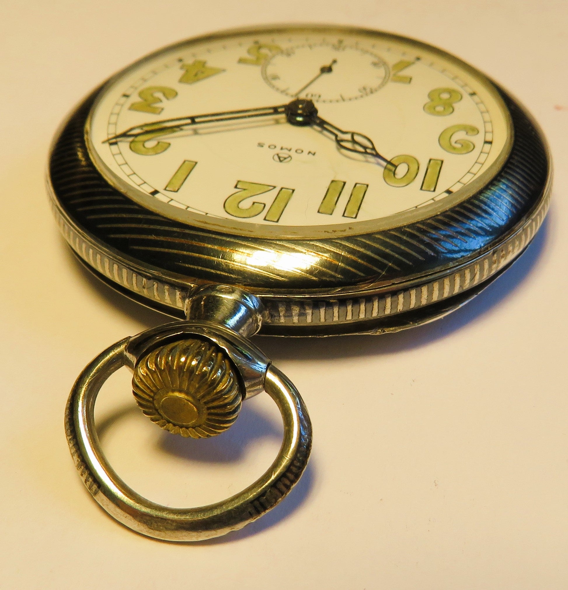 Nomos Guido Müller Glashütte Tula Silber edelste Herren Taschenuhr ca. 1920 - Sammler - Uhren