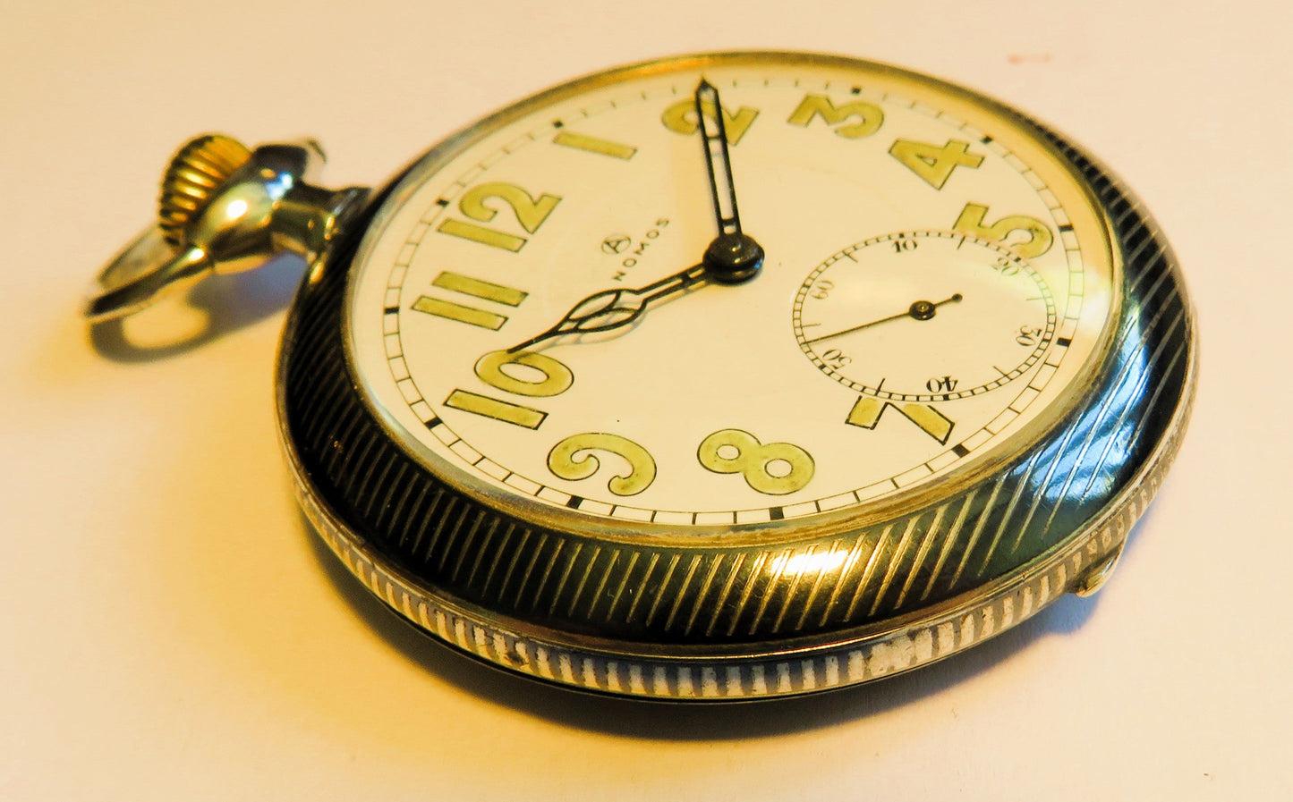 Nomos Guido Müller Glashütte Tula Silber edelste Herren Taschenuhr ca. 1920 - Sammler - Uhren