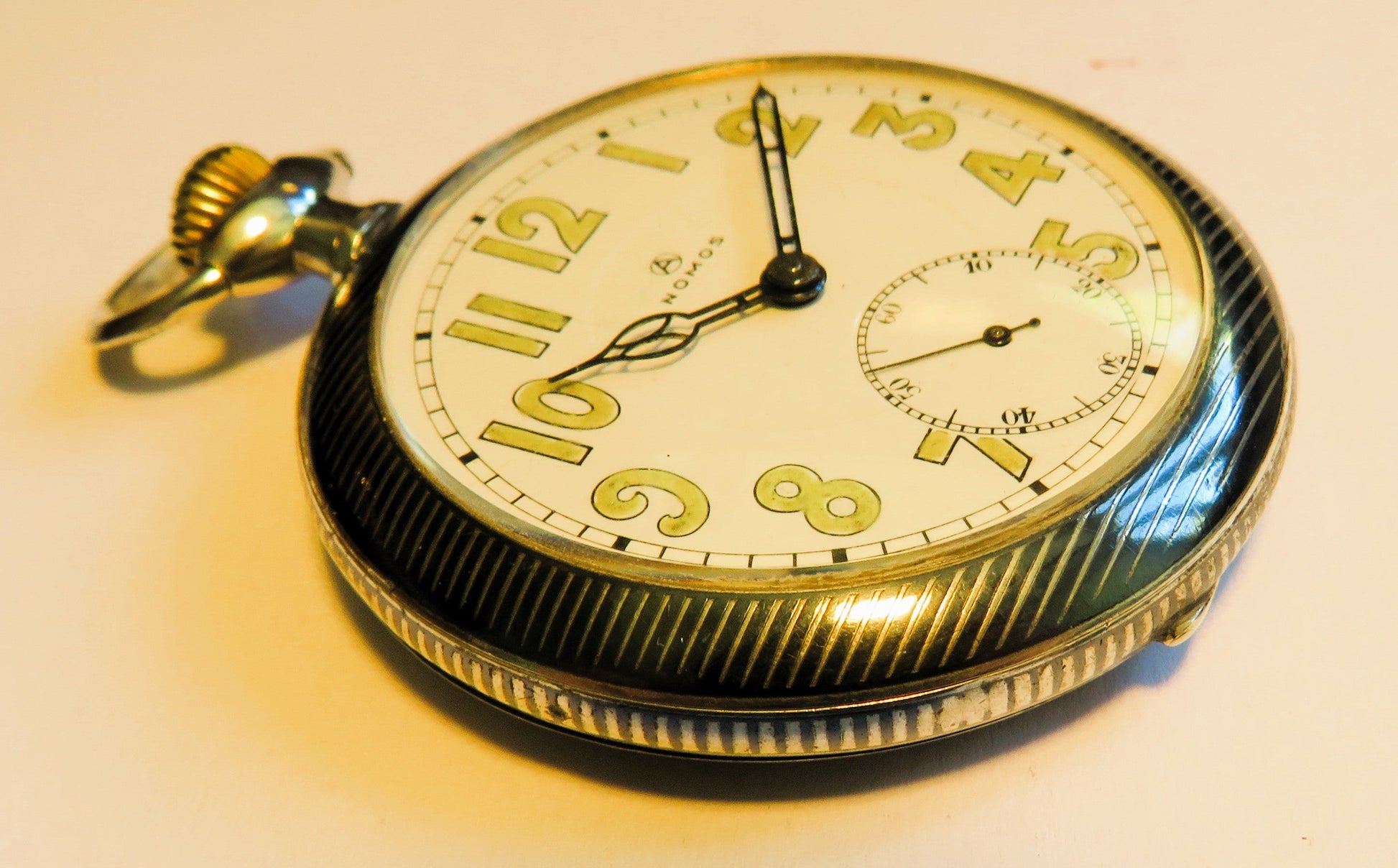 Nomos Guido Müller Glashütte Tula Silber edelste Herren Taschenuhr ca. 1920 - Sammler - Uhren