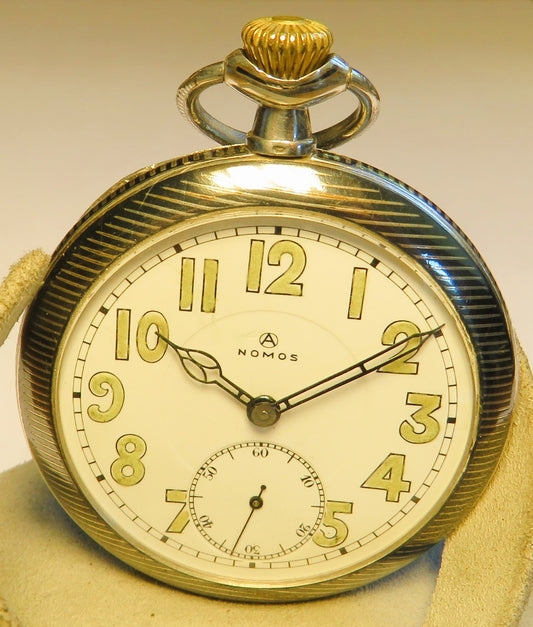 Nomos Guido Müller Glashütte Tula Silber edelste Herren Taschenuhr ca. 1920 - Sammler - Uhren