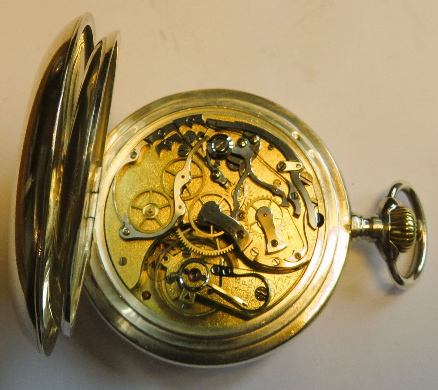 Omega massiv Silber Schaltrad Chronograph Fliegertruppe WK 1 Schwanenhals - Sammler - Uhren