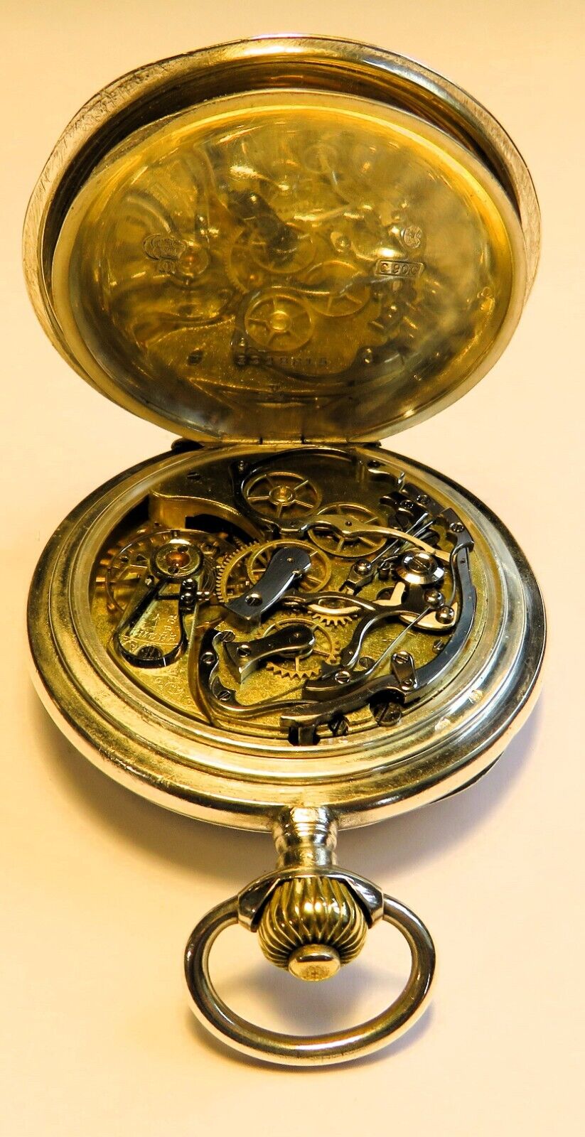 Omega massiv Silber Schaltrad Chronograph Fliegertruppe WK 1 Schwanenhals - Sammler - Uhren