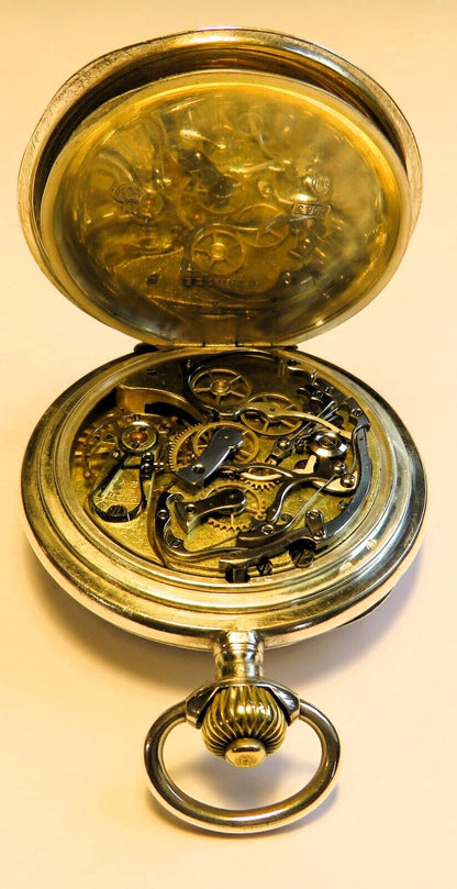 Omega massiv Silber Schaltrad Chronograph Fliegertruppe WK 1 Schwanenhals - Sammler - Uhren