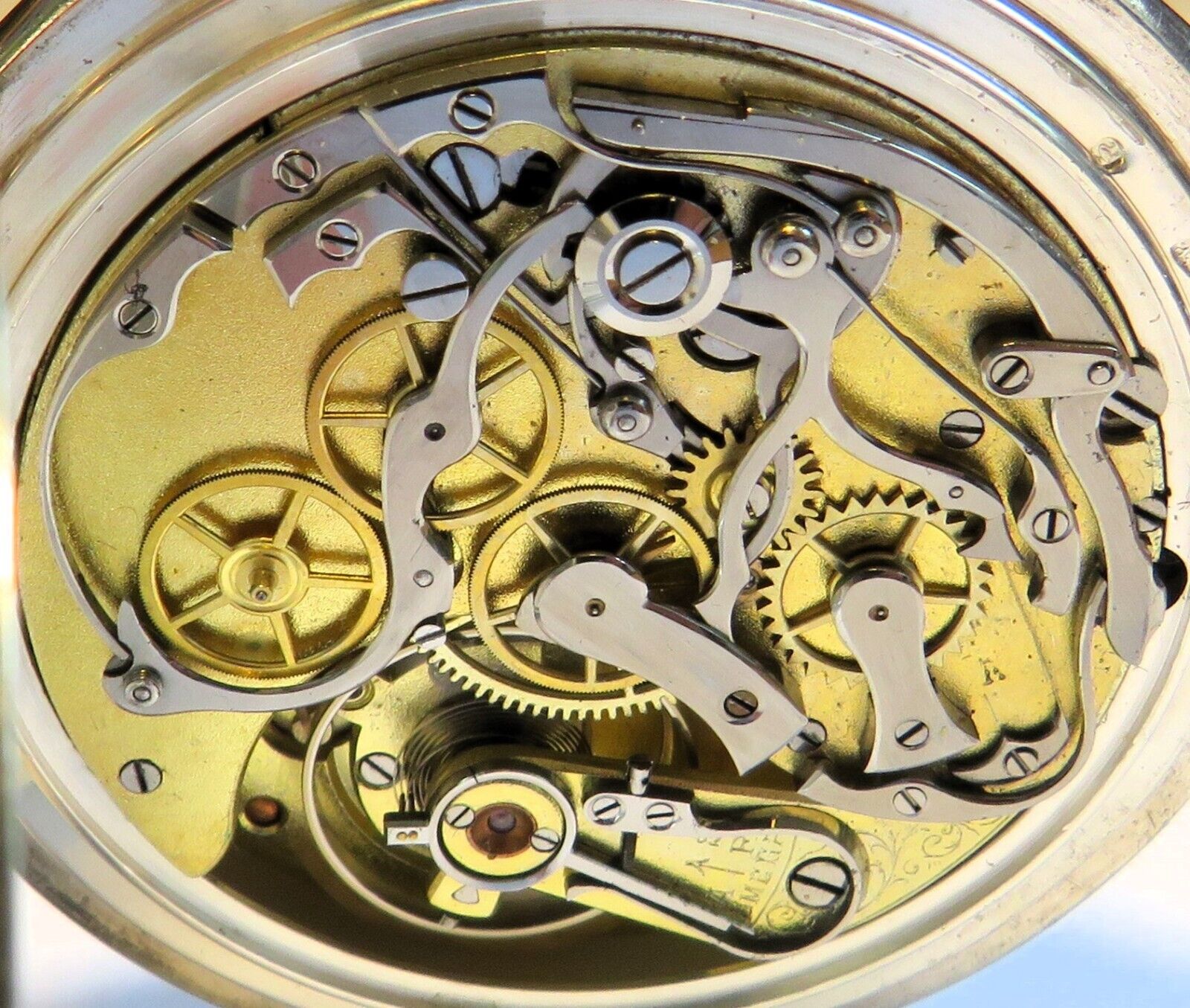 Omega massiv Silber Schaltrad Chronograph Fliegertruppe WK 1 Schwanenhals - Sammler - Uhren