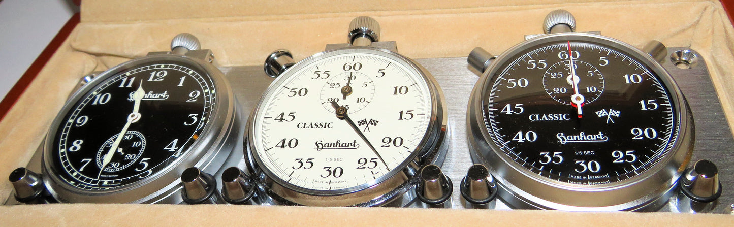 Orig. Hanhart seltenes Classic Rallye Stoppuhr Timer Dashboard Set im Fullset - Sammler - Uhren