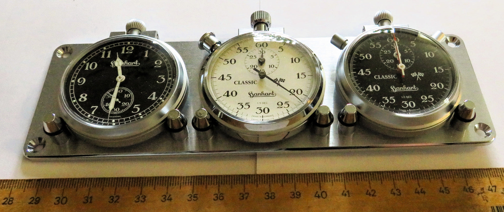 Orig. Hanhart seltenes Classic Rallye Stoppuhr Timer Dashboard Set im Fullset - Sammler - Uhren