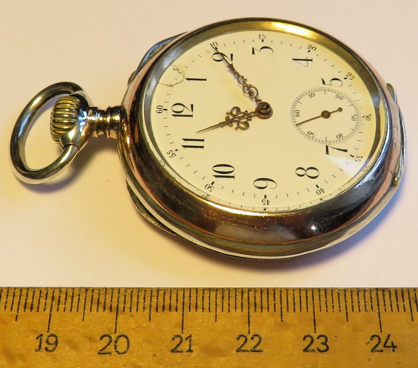 Orig. IWC International Watch Schaffhausen 0,800 Silber Taschenuhr HTU ca. 1910 - Sammler - Uhren