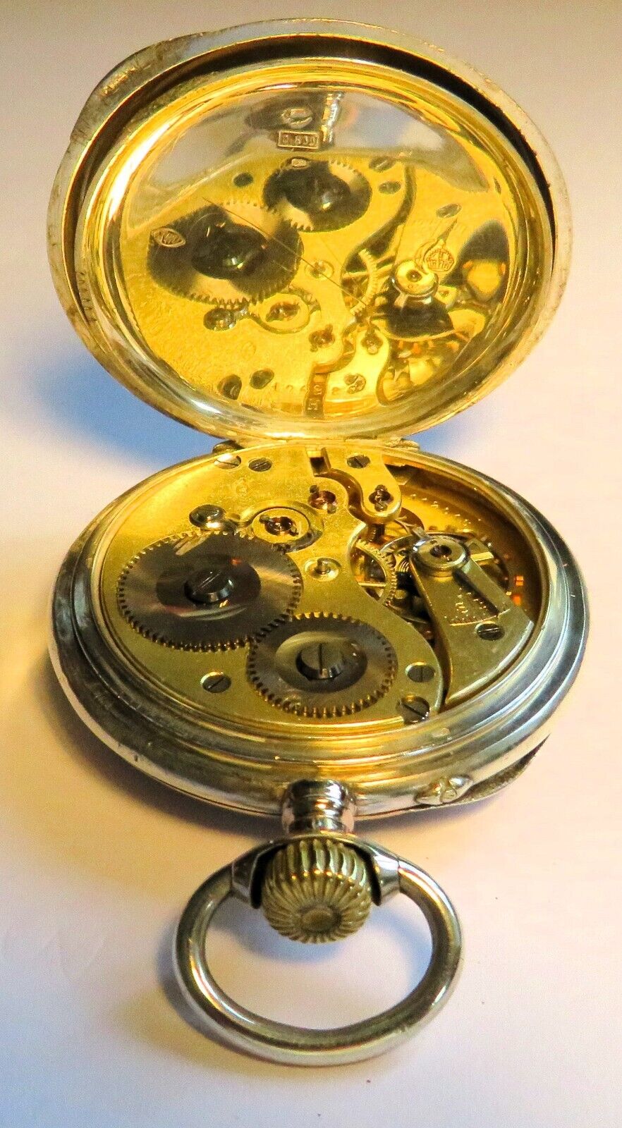 Orig. IWC International Watch Schaffhausen 0,800 Silber Taschenuhr HTU ca. 1910 - Sammler - Uhren
