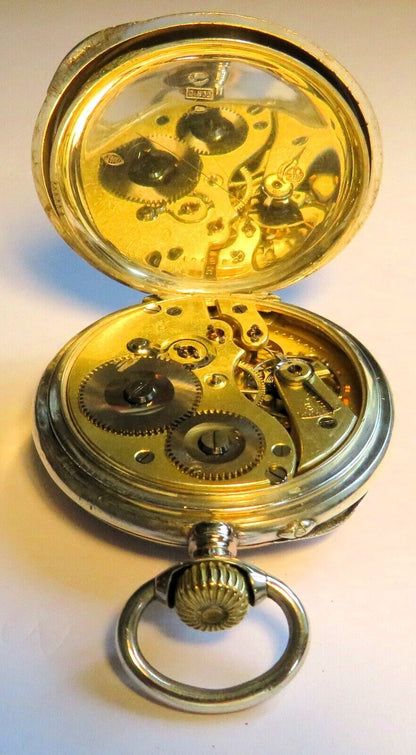 Orig. IWC International Watch Schaffhausen 0,800 Silber Taschenuhr HTU ca. 1910 - Sammler - Uhren