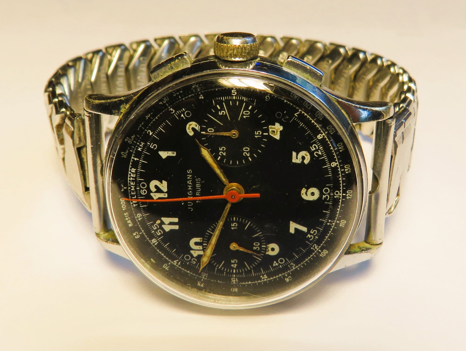 Orig. Junghans J88 früher Schaltrad / Flieger Chronograph ca. 1950 - Bundeswehr - Sammler - Uhren