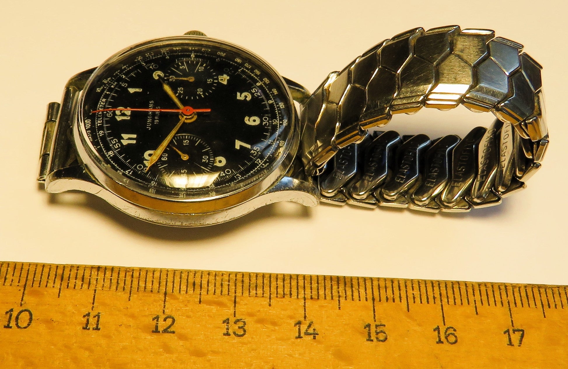 Orig. Junghans J88 früher Schaltrad / Flieger Chronograph ca. 1950 - Bundeswehr - Sammler - Uhren