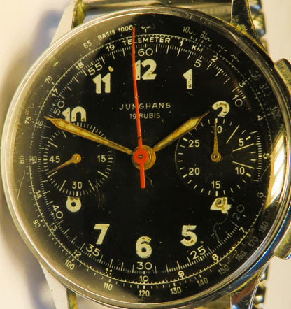 Orig. Junghans J88 früher Schaltrad / Flieger Chronograph ca. 1950 - Bundeswehr - Sammler - Uhren