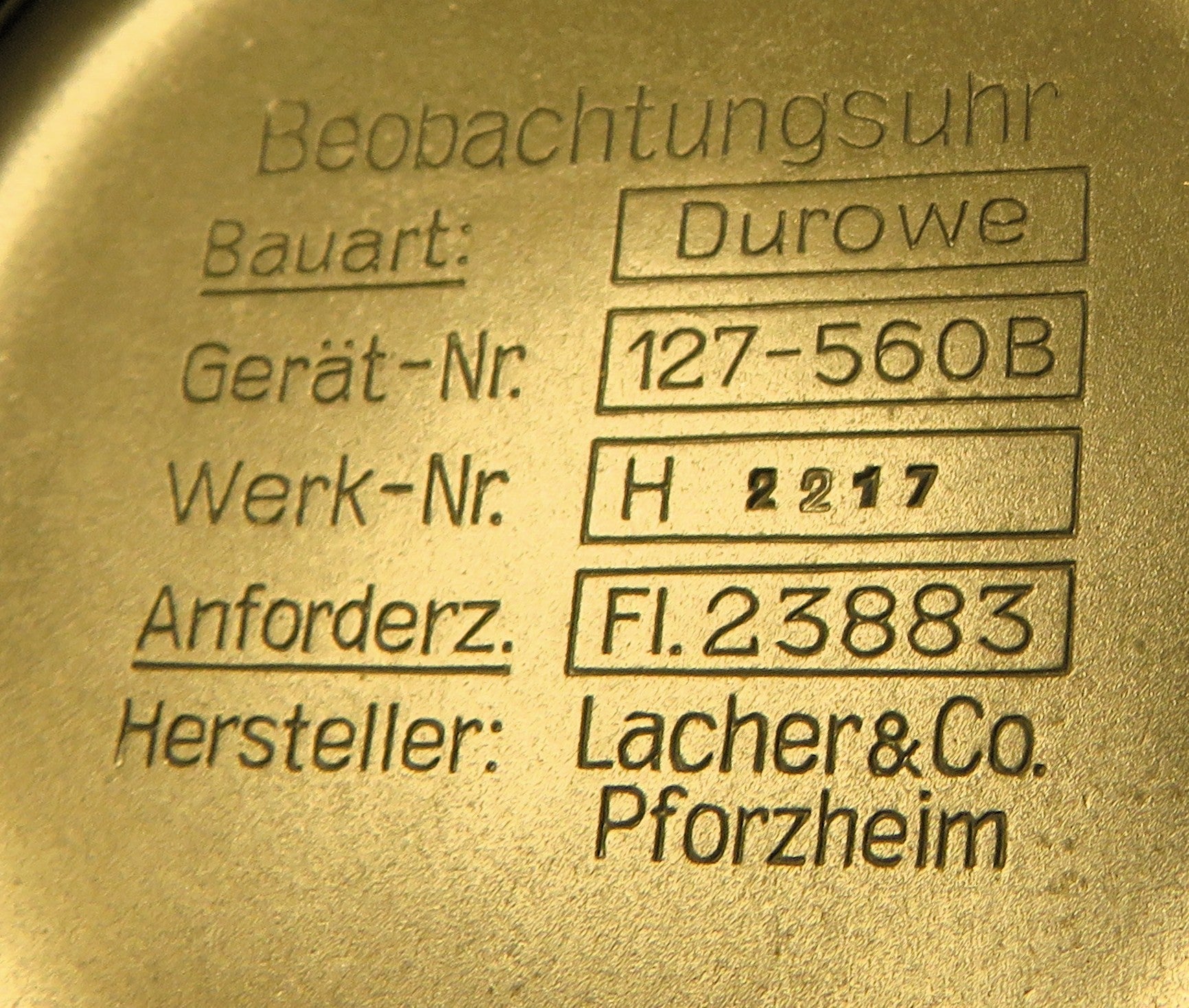 Orig. Laco Navigations B - Uhr Beobachtungs Uhr RLM H 1433 Baum. 2 WK2 - Sammler - Uhren