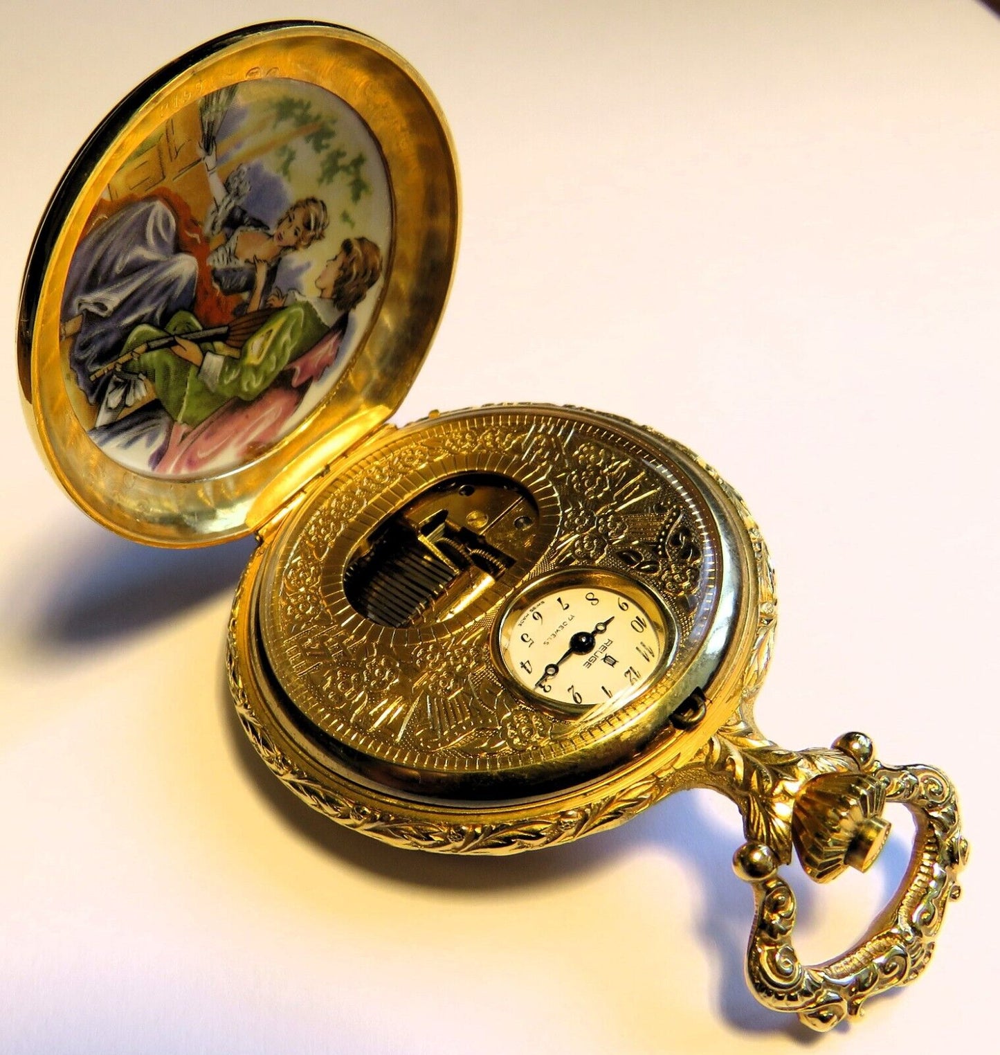 Orig. Reuge Prunk Taschenuhr Musik Walzen Spielwerk - funktioniert - Sammler - Uhren