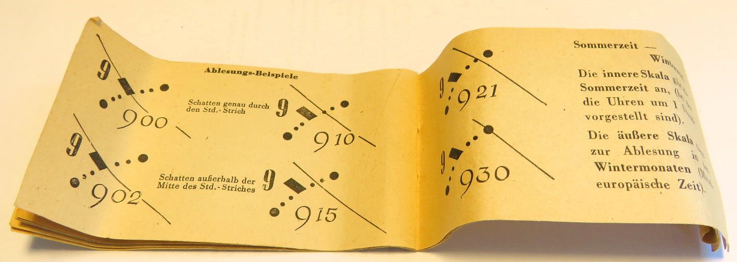 Orig. Sonnenuhr Dr. Rüter Berlin 1946 Fullset: OVP + Bedienungsanleitung antik - Sammler - Uhren