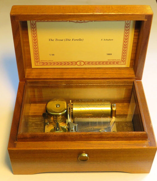 Original Reuge Walzenspieluhr "die Forelle" Musik Walzen Spielwerk funktioniert - Sammler - Uhren