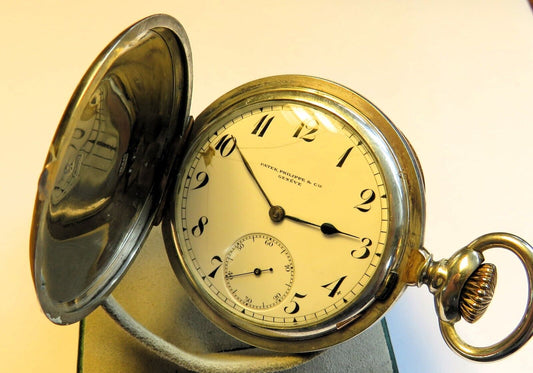 Patek Philippe & Co Geneve massiv Silber Taschenuhr ca. 1908 früher Kronenaufzug - Sammler - Uhren