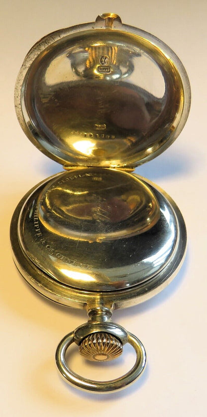 Patek Philippe & Co Geneve massiv Silber Taschenuhr ca. 1908 früher Kronenaufzug - Sammler - Uhren