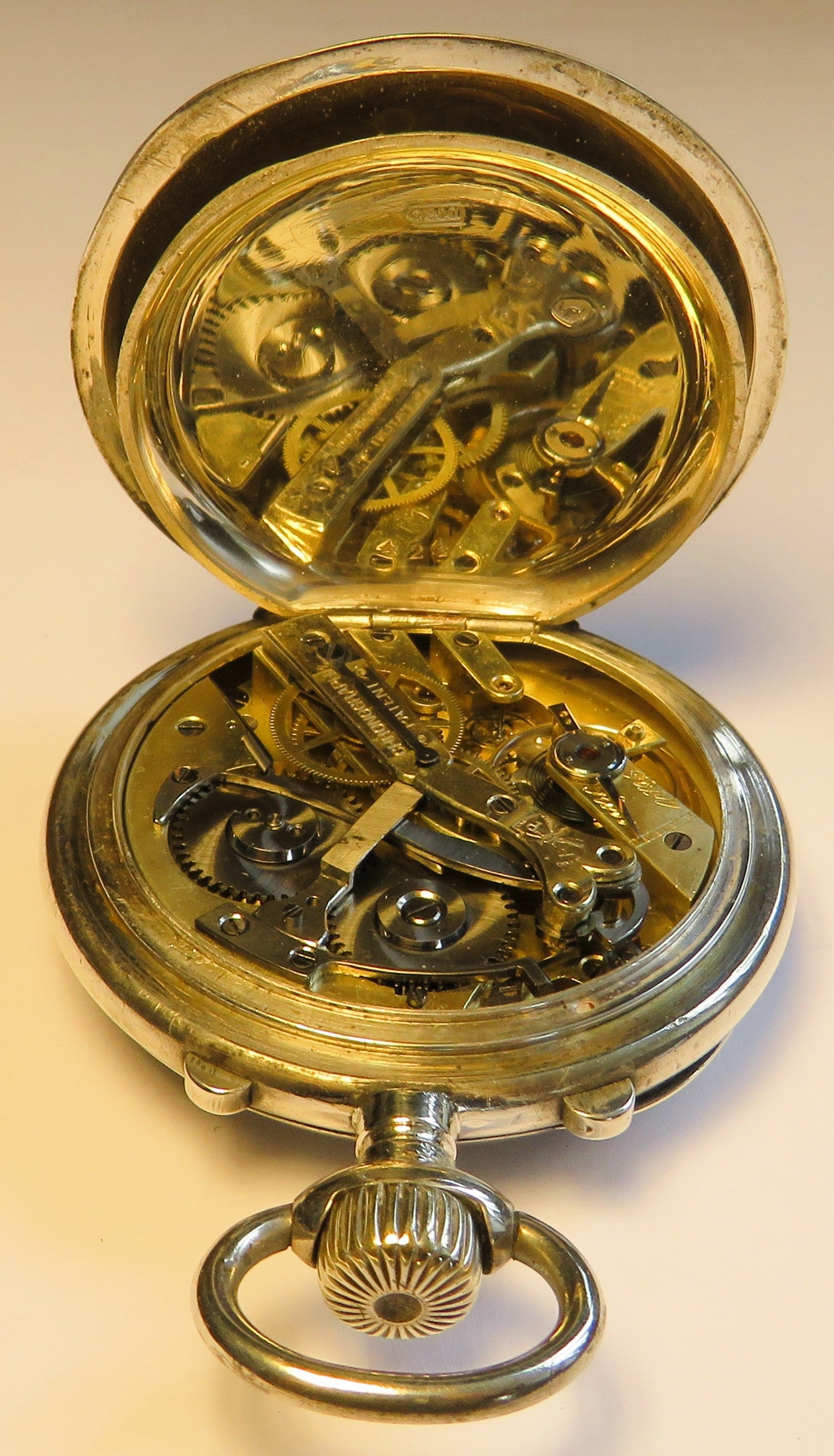 Paul Vuille Perret Seconde Morte 800 Silber B - Uhr Deck Watch Chronograph - Sammler - Uhren