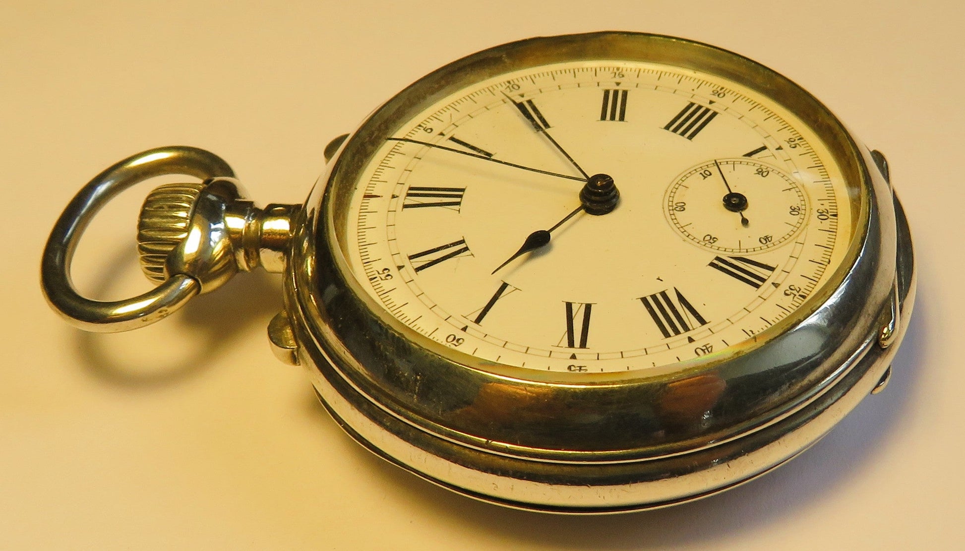 Paul Vuille Perret Seconde Morte 800 Silber B - Uhr Deck Watch Chronograph - Sammler - Uhren