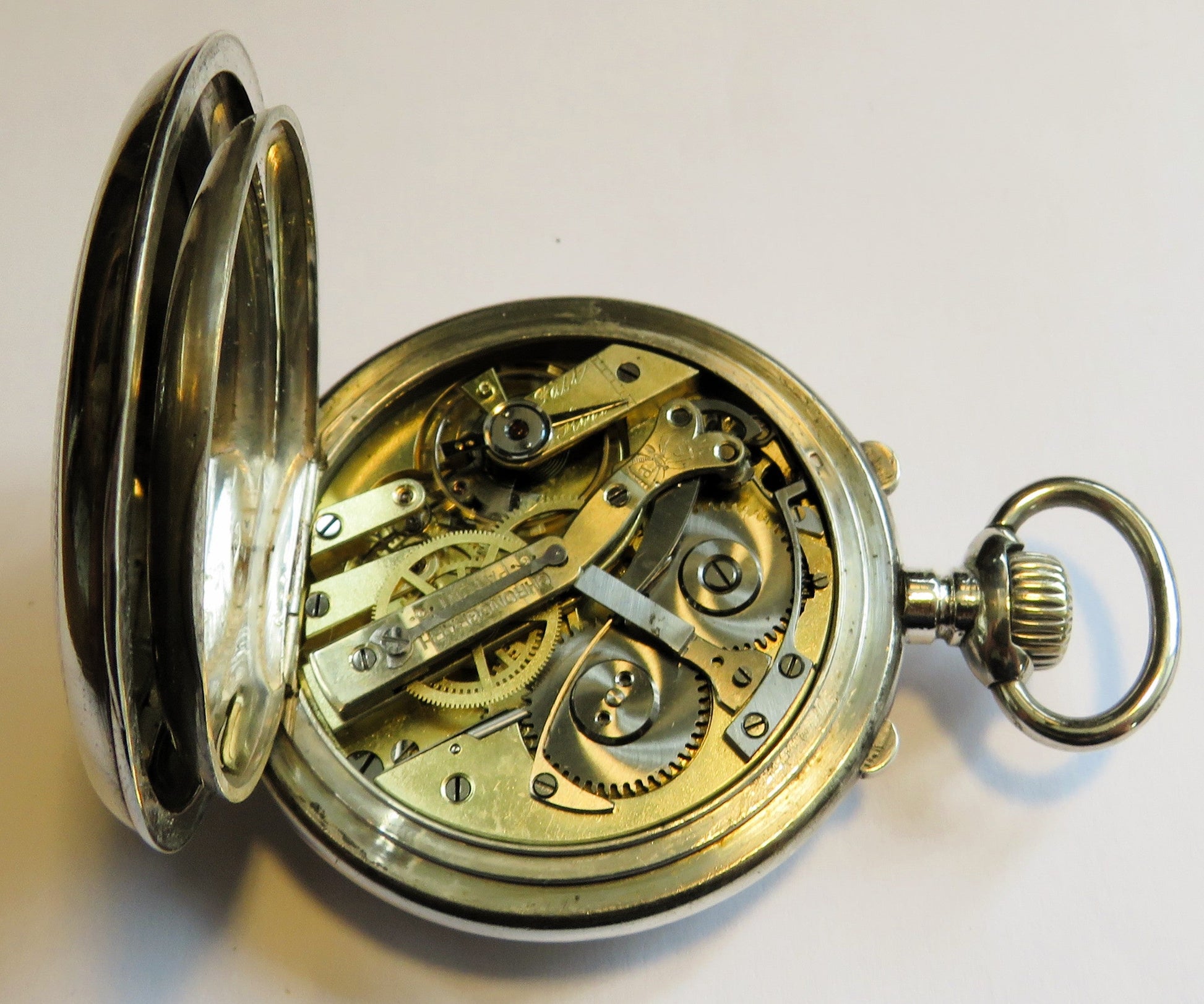 Paul Vuille Perret Seconde Morte 800 Silber B - Uhr Deck Watch Chronograph - Sammler - Uhren