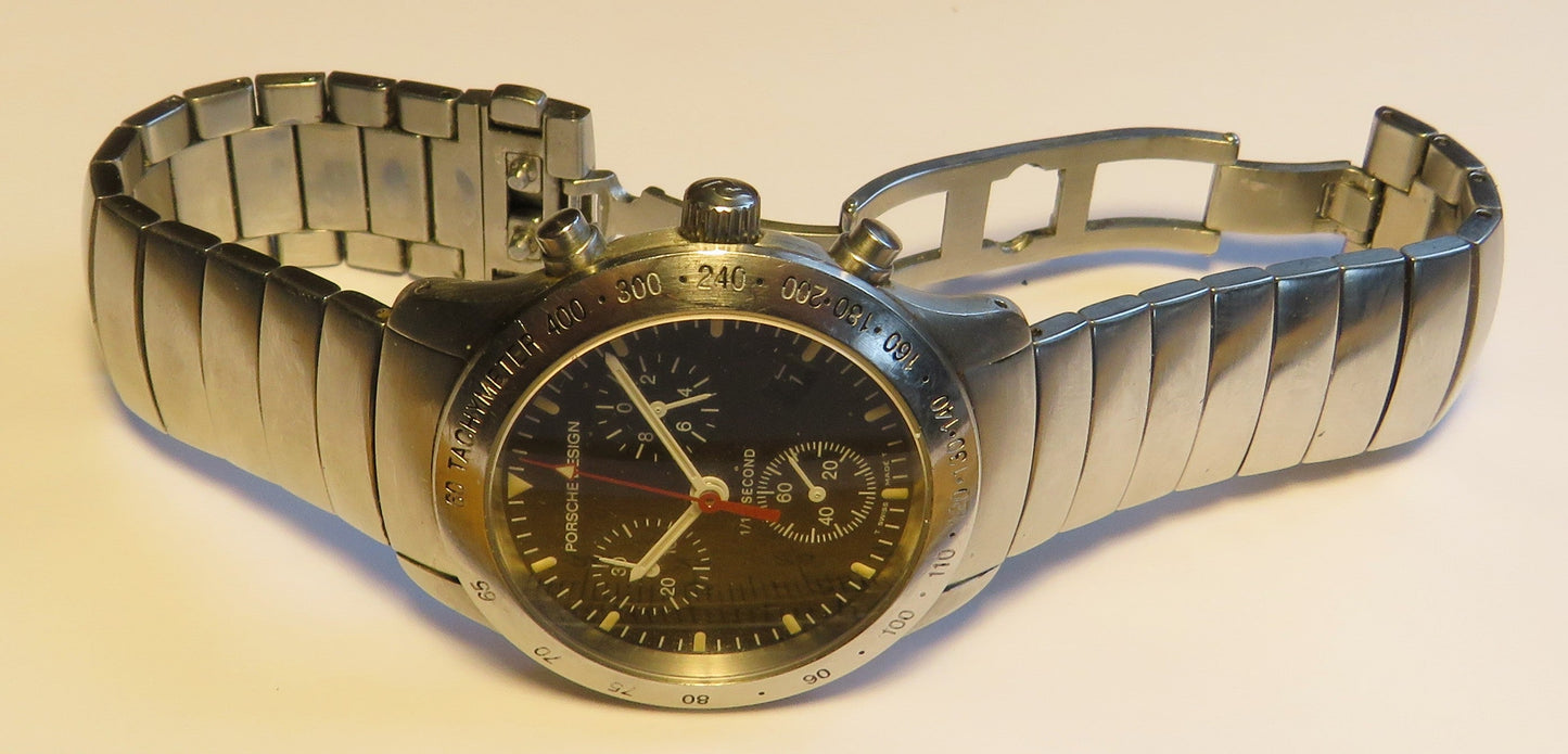 Porsche Design Eterna Chronograph Quarz Ref 6600.41 im Fullset OVP Papiere - Sammler - Uhren