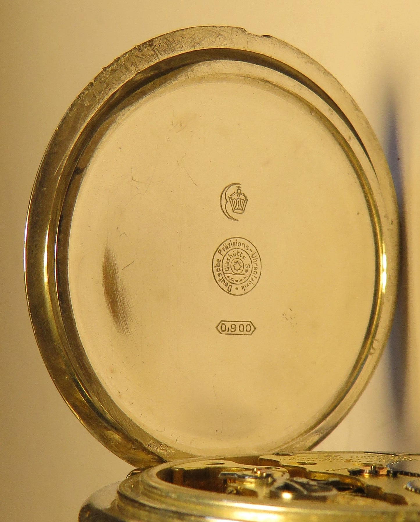Präzisions Uhrenfabrik Glashütte Ernst Kasiske Herren Taschenuhr 900 Silber - Sammler - Uhren