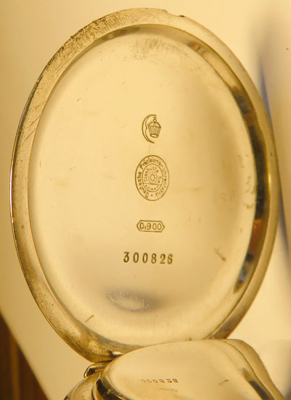 Präzisions Uhrenfabrik Glashütte Ernst Kasiske Herren Taschenuhr 900 Silber - Sammler - Uhren