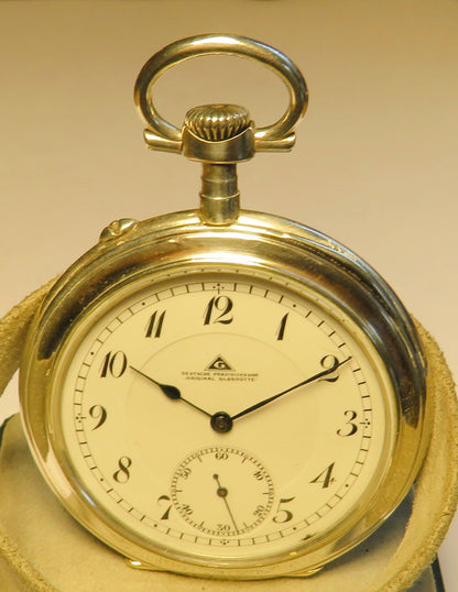 Präzisions Uhrenfabrik Glashütte Ernst Kasiske Herren Taschenuhr 900 Silber - Sammler - Uhren