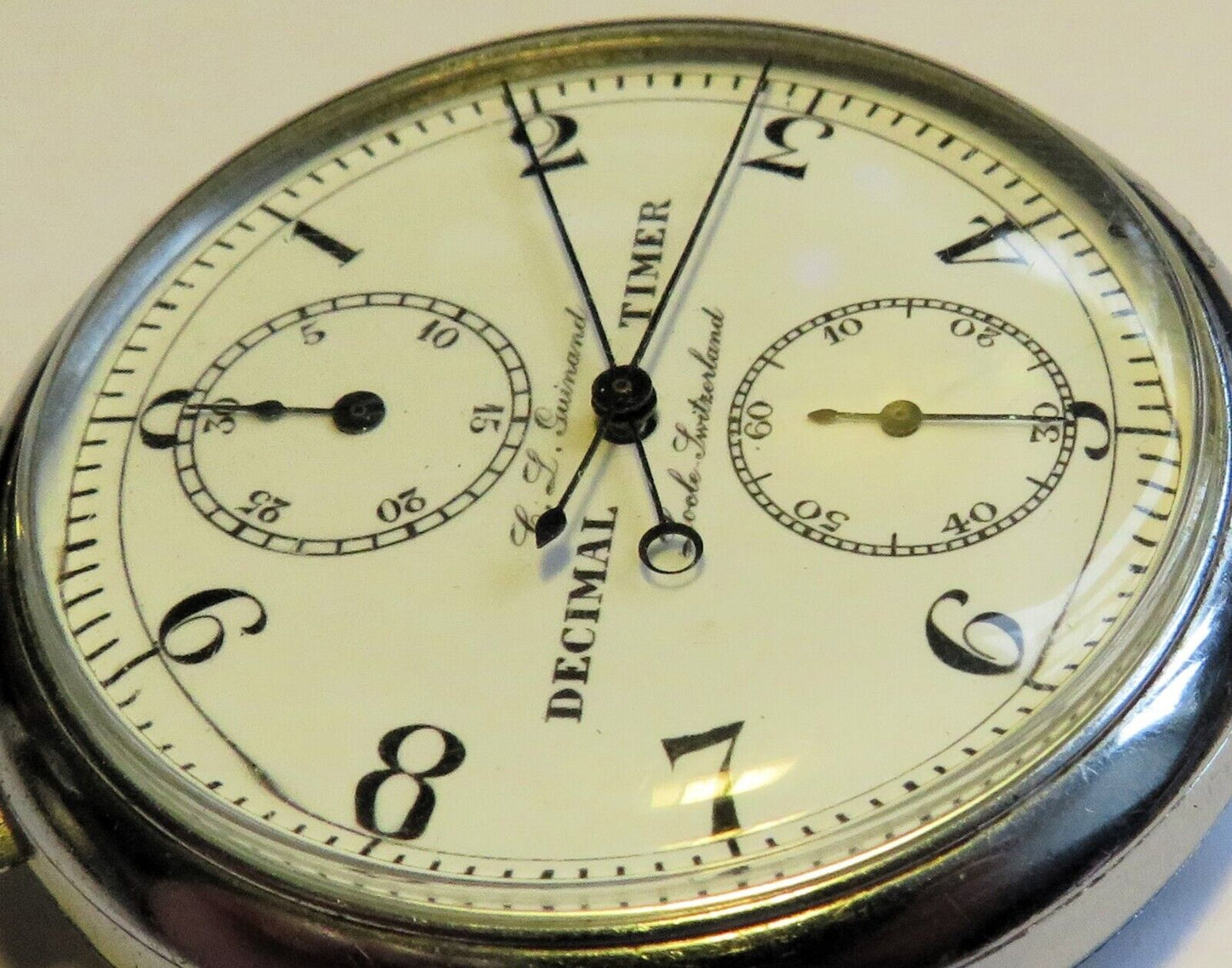 Racine Guinand Decimal Timer Rattrapante Split Seconds Schaltrad Chronograph - Sammler - Uhren