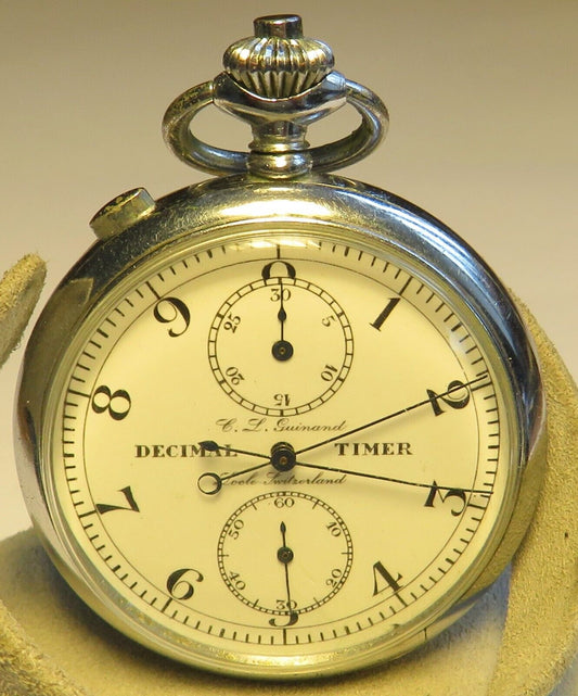 Racine Guinand Decimal Timer Rattrapante Split Seconds Schaltrad Chronograph - Sammler - Uhren