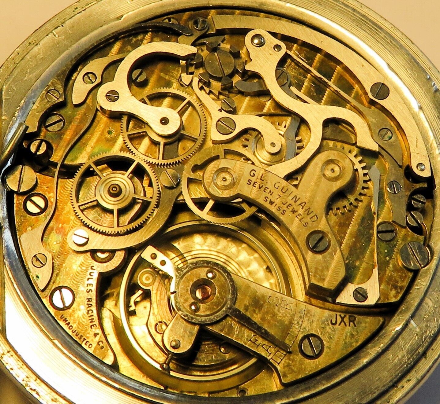 Racine Guinand Decimal Timer Rattrapante Split Seconds Schaltrad Chronograph - Sammler - Uhren