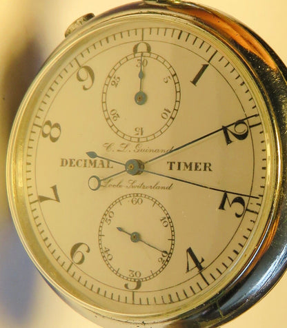 Racine Guinand Decimal Timer Rattrapante Split Seconds Schaltrad Chronograph - Sammler - Uhren