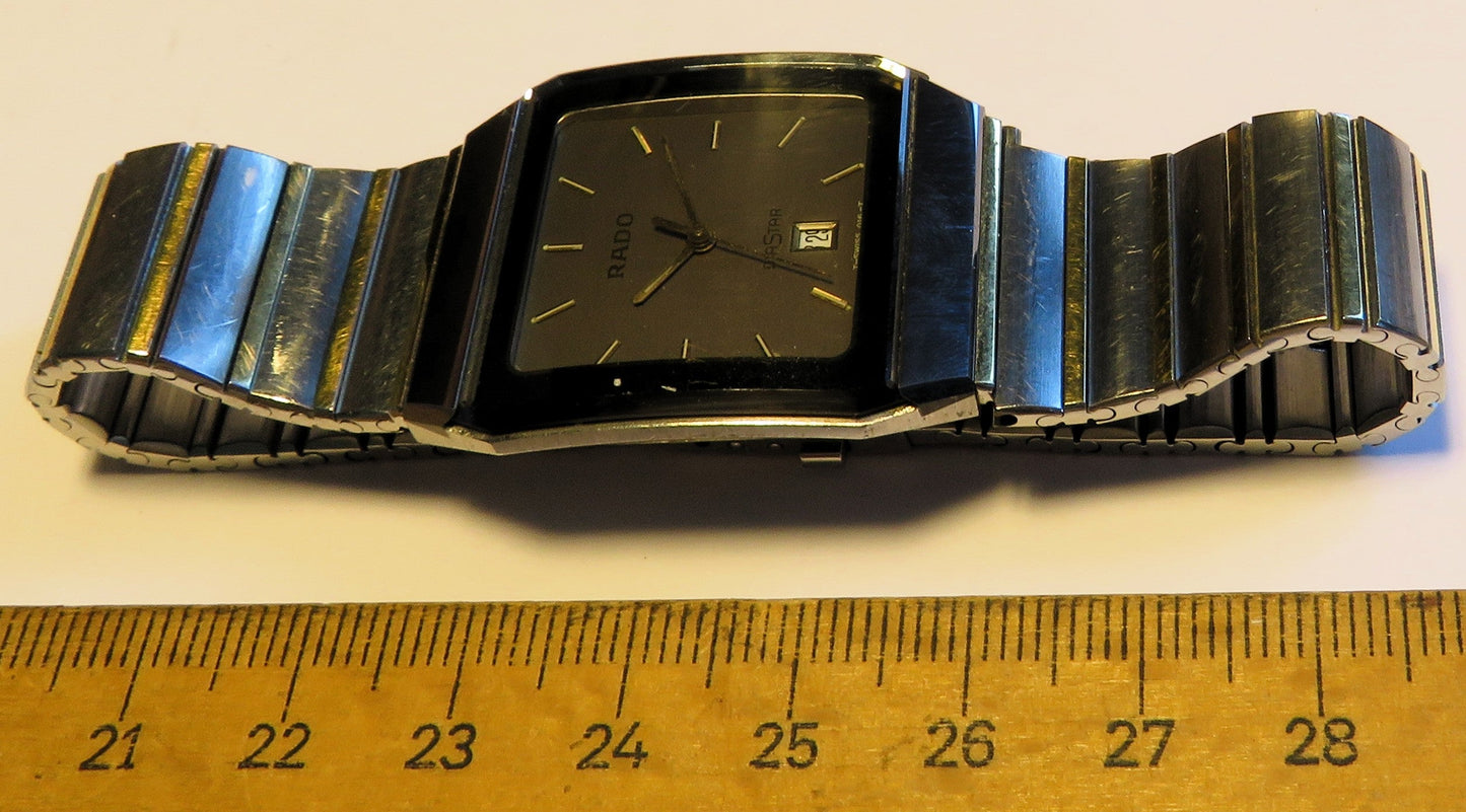 Rado Diastar Ceramica Herren Armbanduhr Stahl Gold Quarz in Luxus OVP - Sammler - Uhren