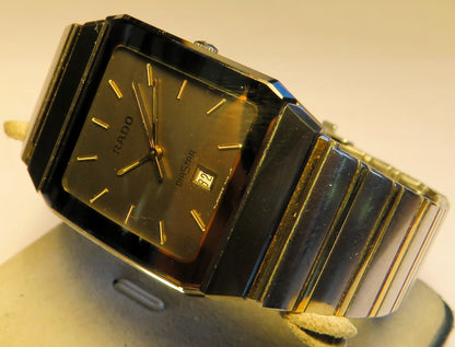 Rado Diastar Ceramica Herren Armbanduhr Stahl Gold Quarz in Luxus OVP - Sammler - Uhren