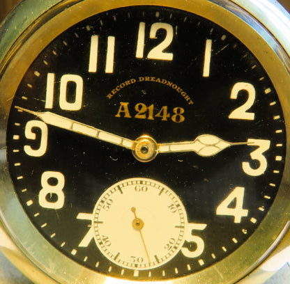 Record Dreadnought besterhaltene Taschenuhr Militär ca. 1910 - Sammler - Uhren