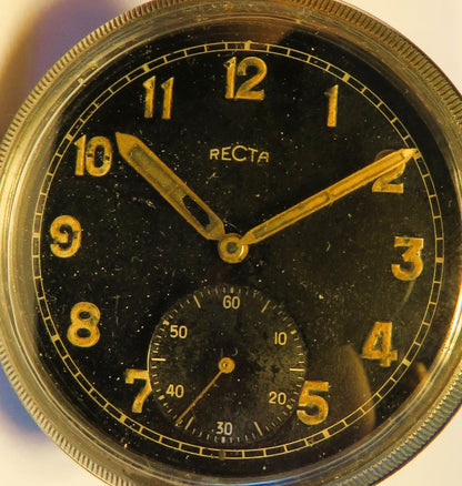 Recta D. H. DH Dienst Taschenuhr Wehrmacht Schwanenhals Feinregulage - Sammler - Uhren