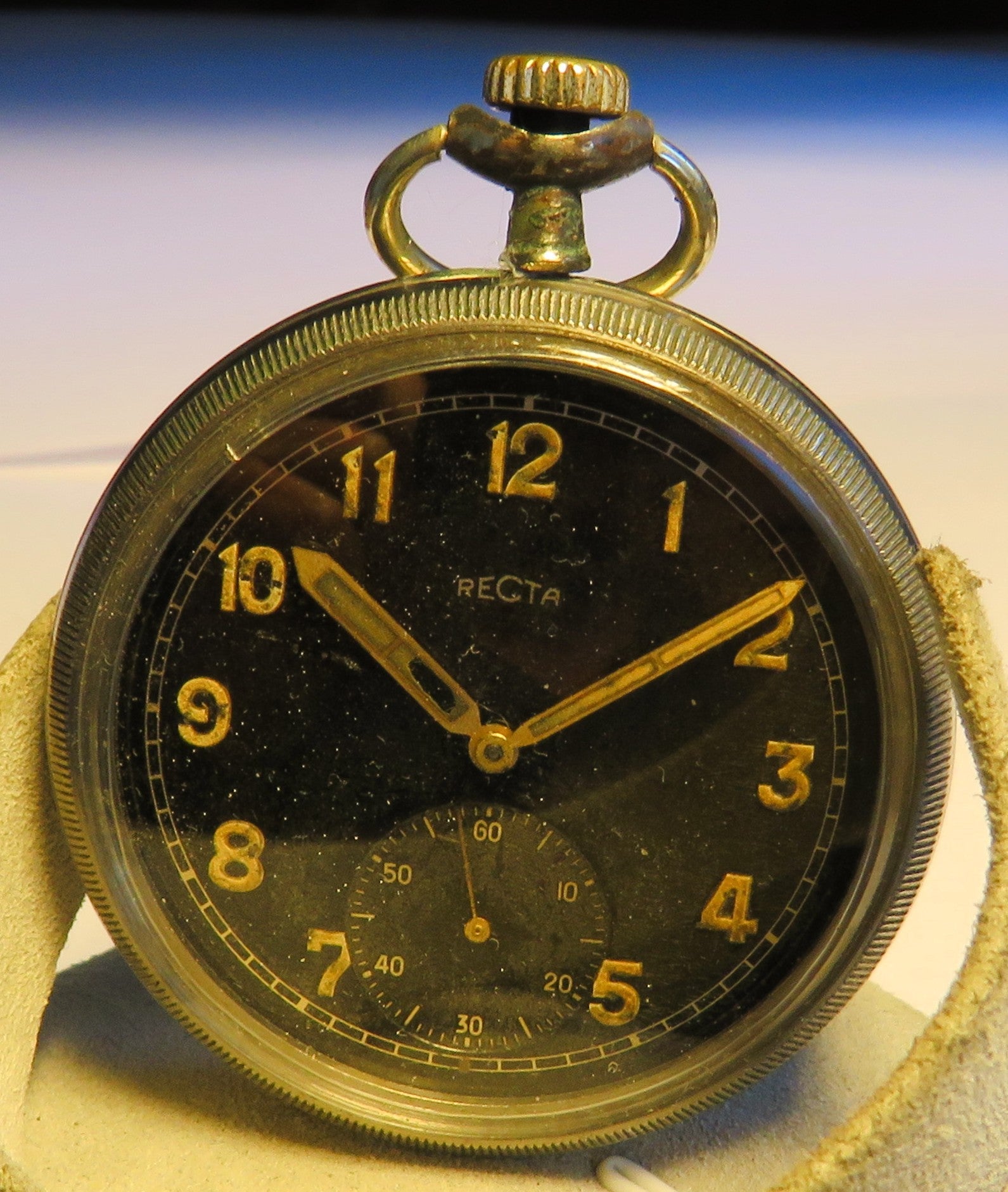 Recta D. H. DH Dienst Taschenuhr Wehrmacht Schwanenhals Feinregulage - Sammler - Uhren