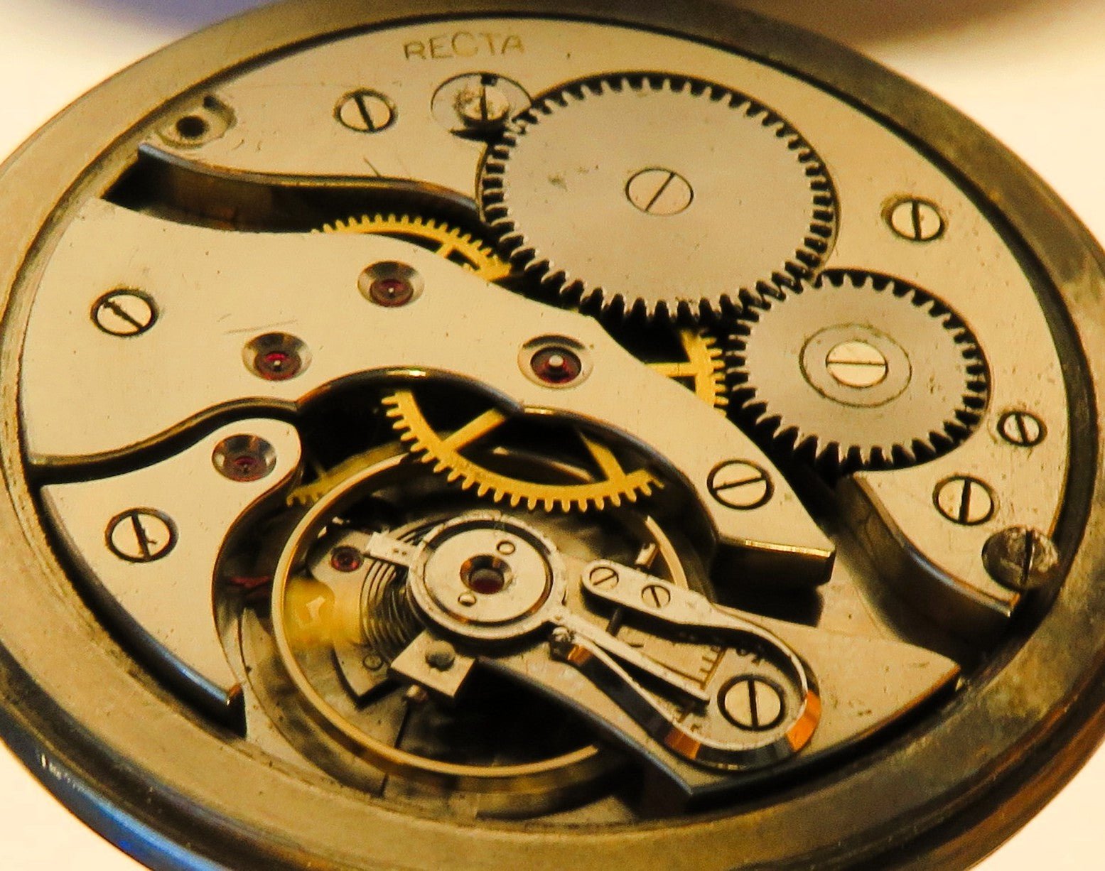 Recta D. H. DH Dienst Taschenuhr Wehrmacht Schwanenhals Feinregulage - Sammler - Uhren