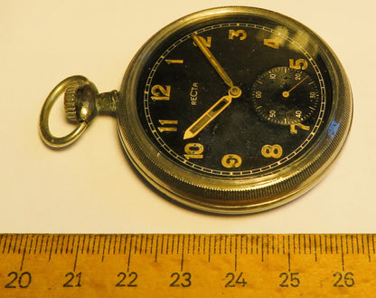 Recta D. H. DH Dienst Taschenuhr Wehrmacht Schwanenhals Feinregulage - Sammler - Uhren